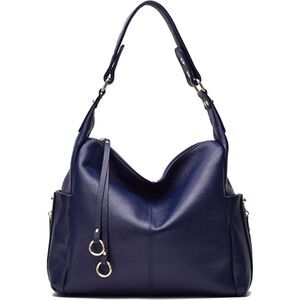 New European Minimalist Vegan Leather Shoulder Messenger Bag in Blue